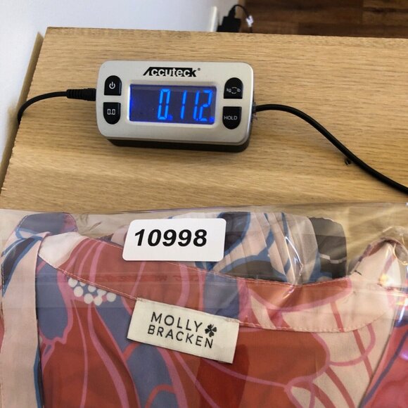 Molly Bracken Dress Womens Small Multi Floral Mini Blouson Knife Pleats Button - Picture 13 of 13